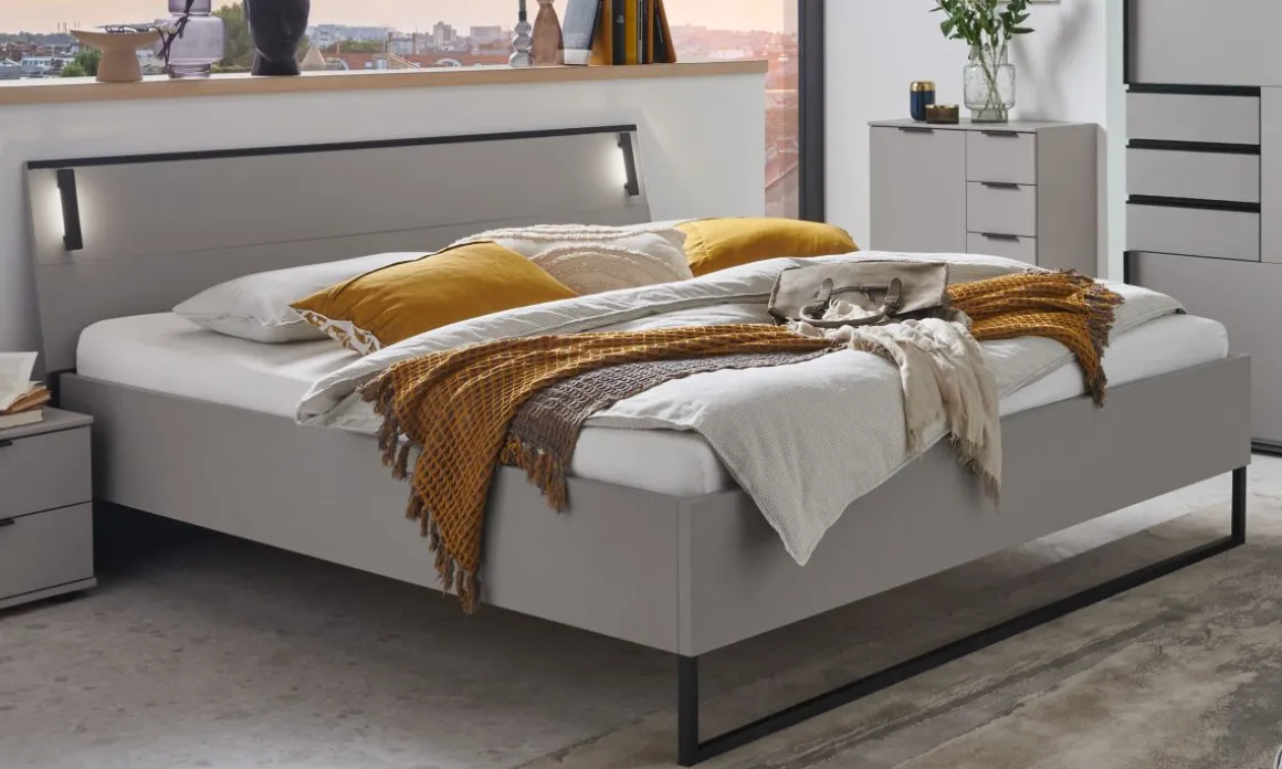 Bett Tilburg Grau 180 x 200 cm