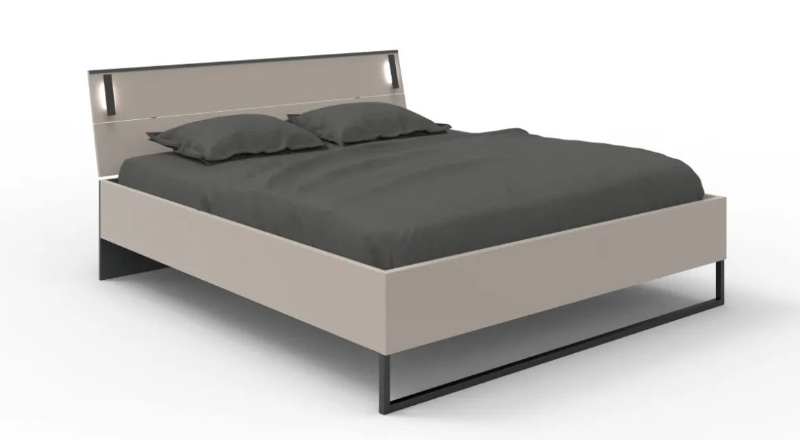 Bett Tilburg Grau 180 x 200 cm