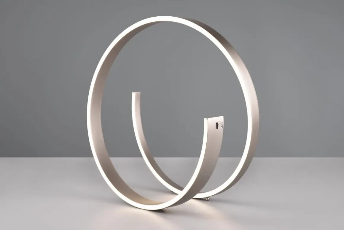 Cinque LED Tischlampe Cinardi Nickelfarben