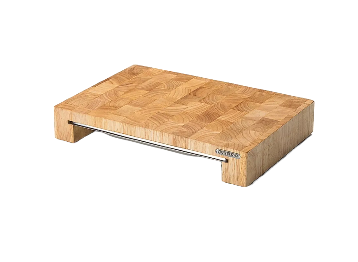 Continenta Stirnholz Schneidebrett mit Schublade 39 x 27 cm