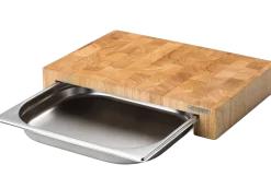 Continenta Stirnholz Schneidebrett mit Schublade 39 x 27 cm