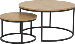 Couchtisch-Set Spiro Eiche Schwarz