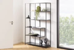 Design-Bücherregal Seaford Schwarz 114 x 185 cm