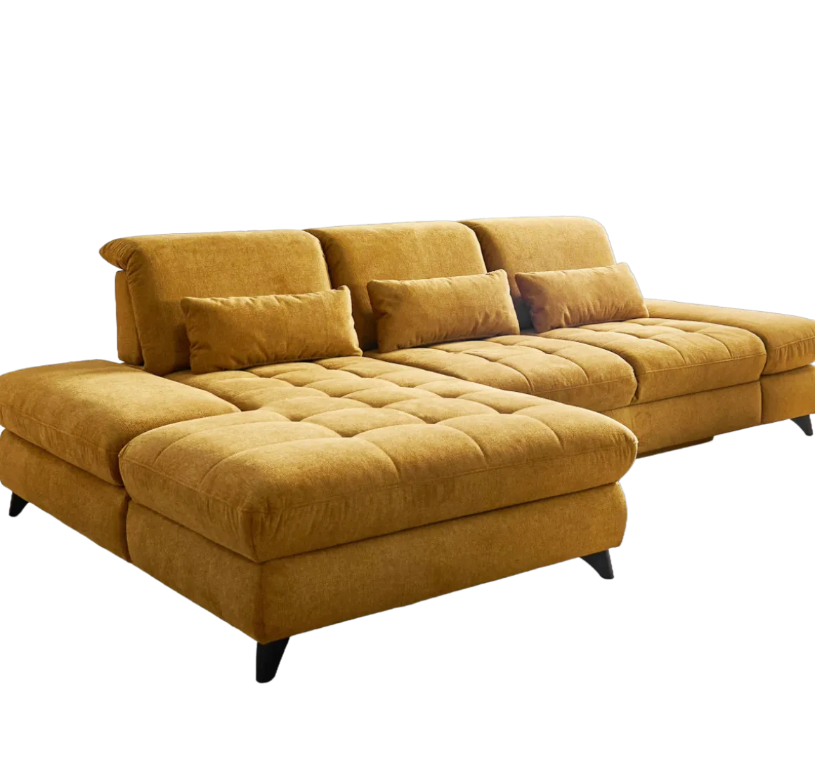 Ecksofa Carolina XC Gelb mit Schwenkrücken