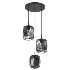 EGLO 3-flg runde Pendelleuchte Romazzina Schwarz