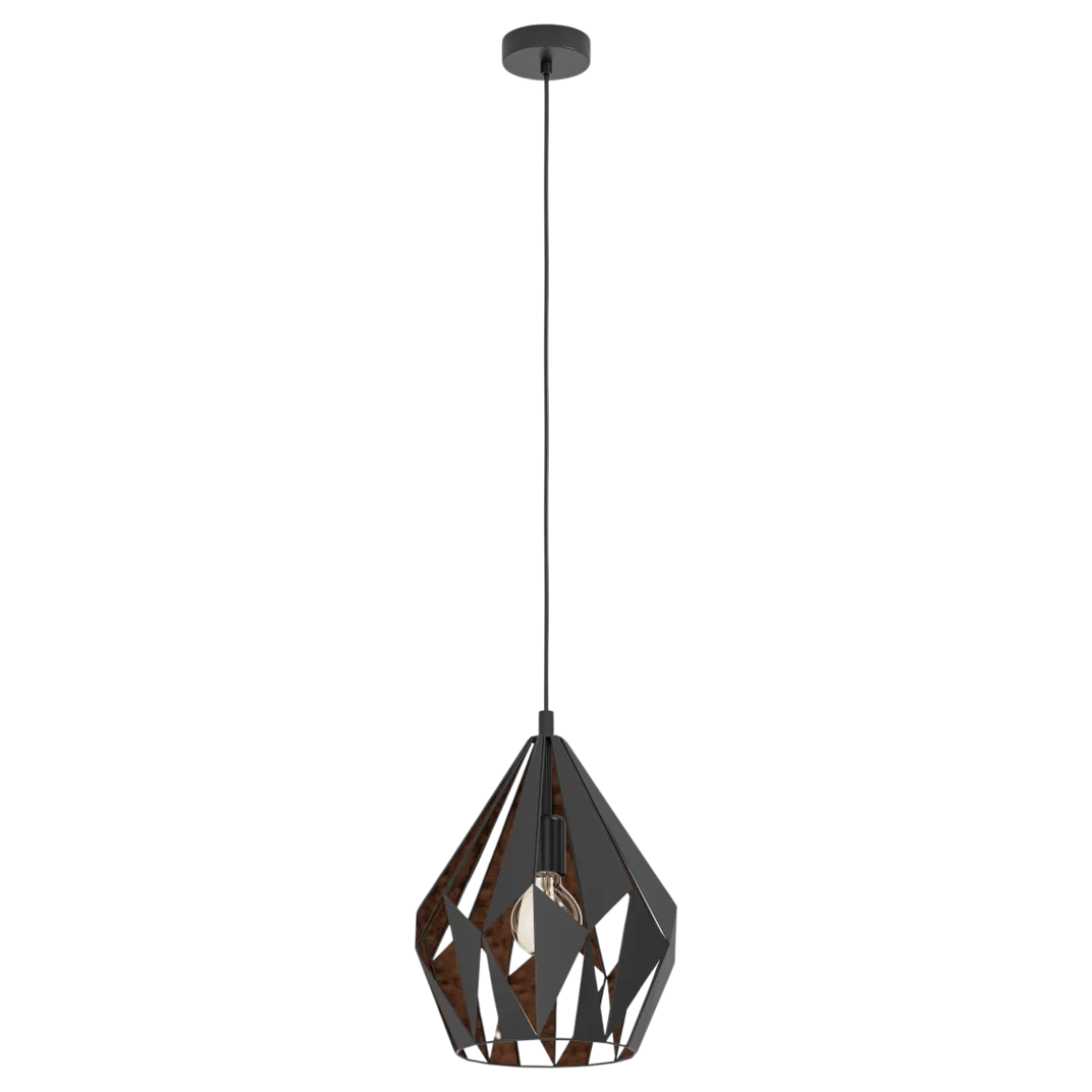 EGLO Pendelleuchte Carlton 1 Schwarz Kupfer