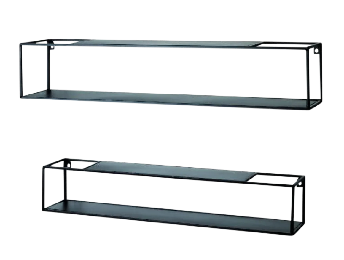 2er Set Wandregal Leicester Schwarz