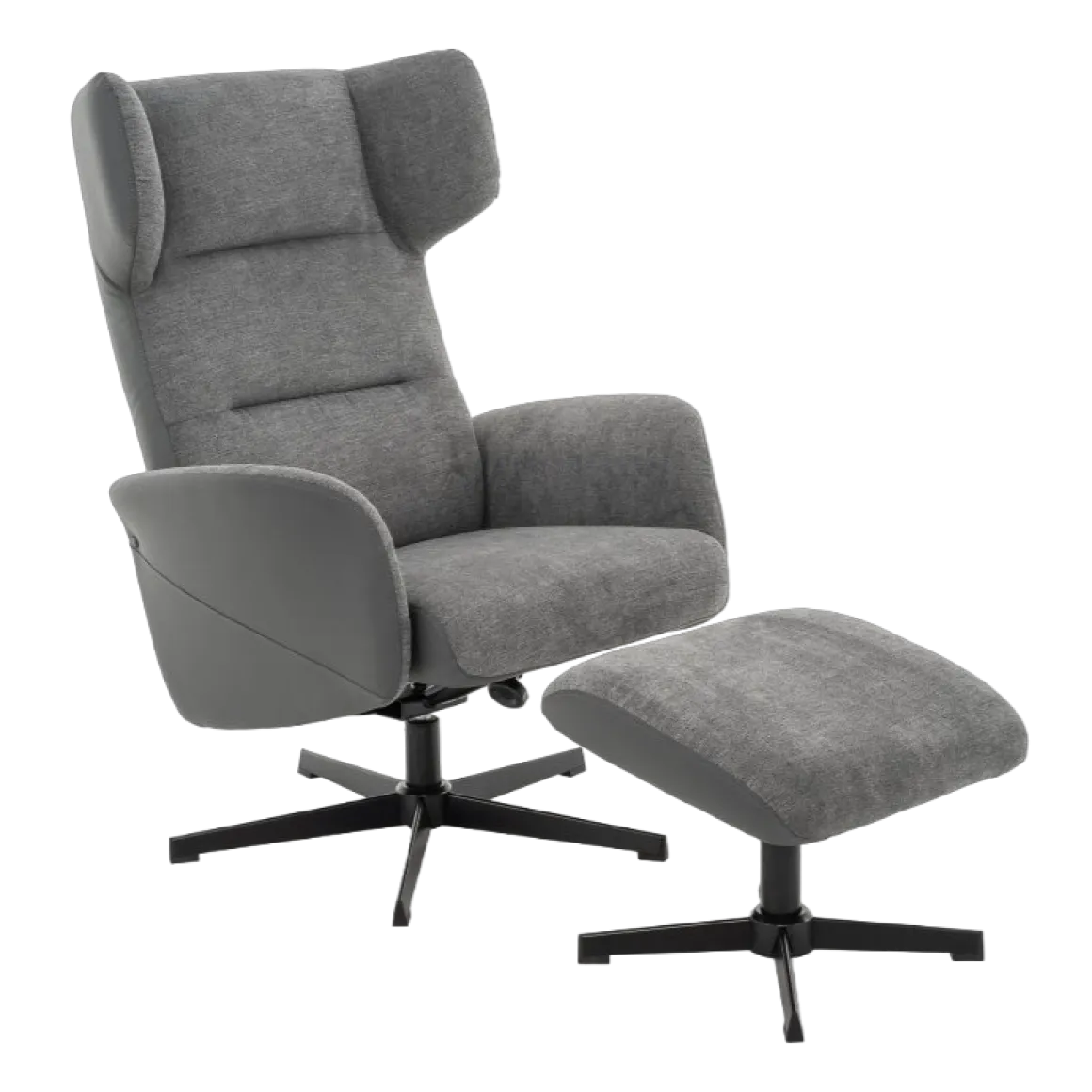 FEMO Relaxsessel 4040 Grau mit Hocker