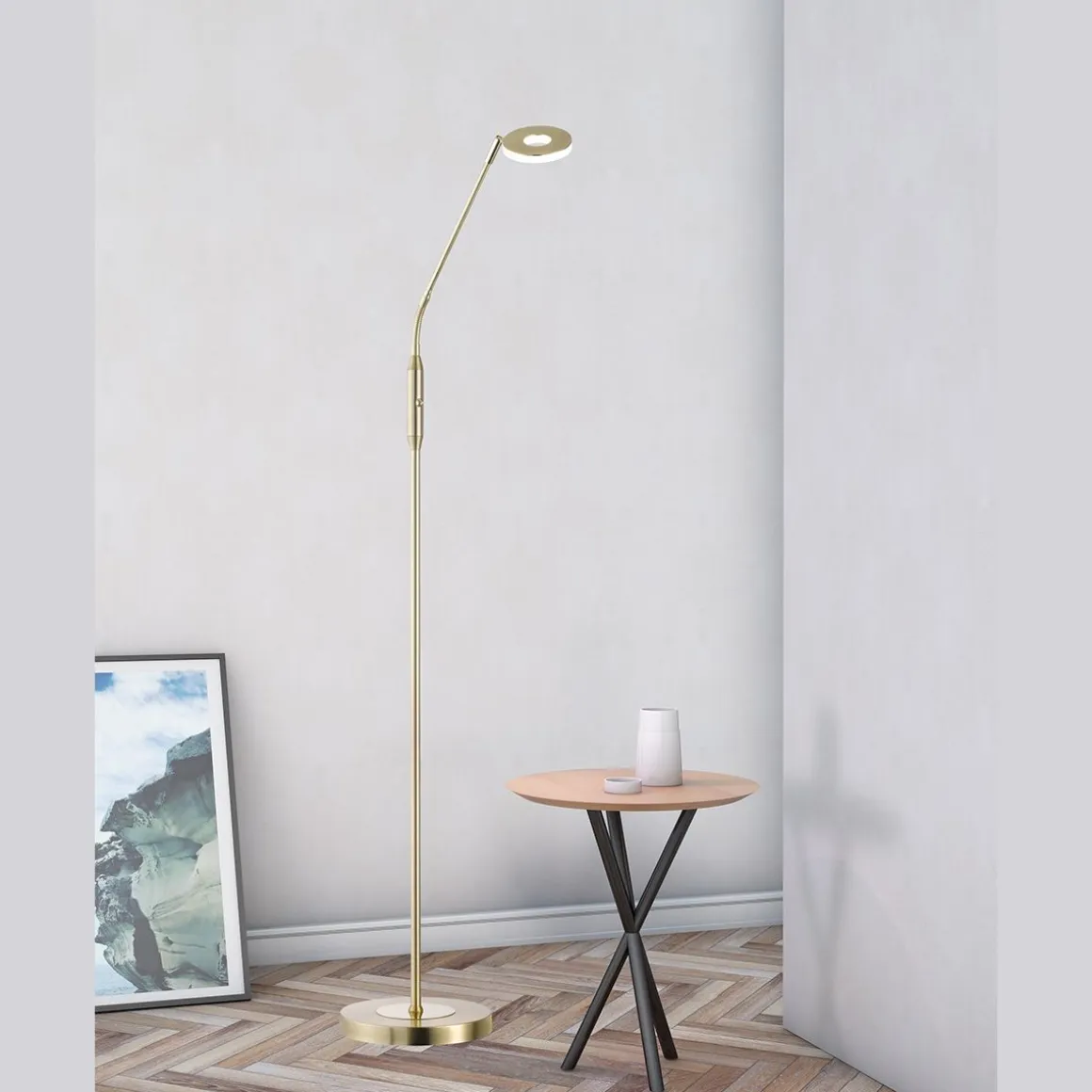 Fischer & Honsel 1-flg LED Stehleuchte Dent-TW Messingfarben