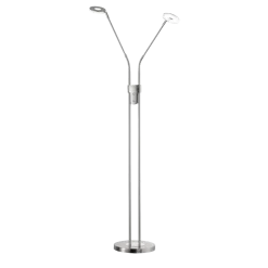 Fischer & Honsel 2-flg LED Stehleuchte Dent-TW Nickel