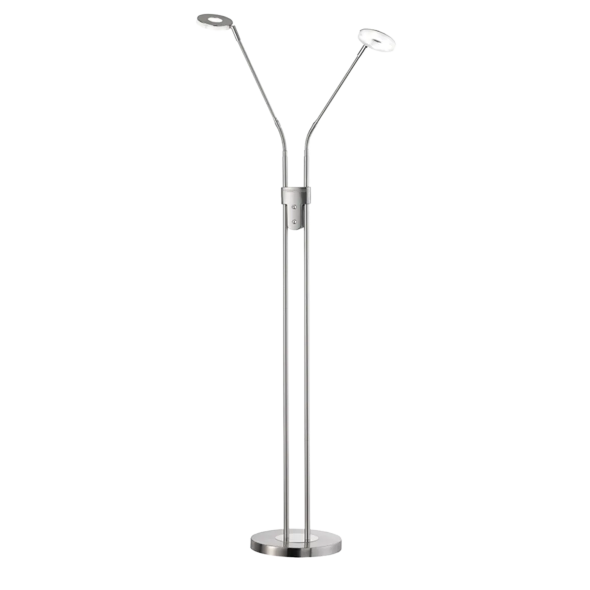 Fischer & Honsel 2-flg LED Stehleuchte Dent-TW Nickel