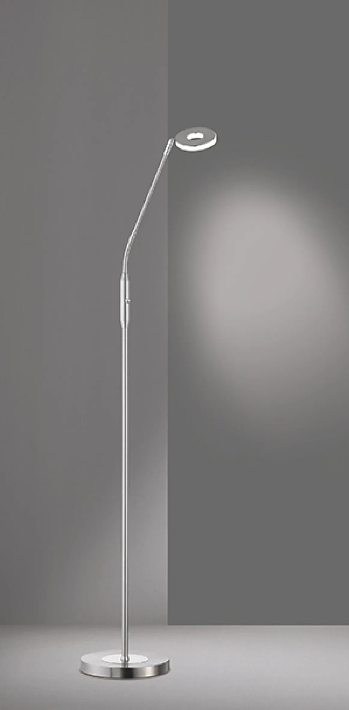 Fischer & Honsel 1-flg LED Stehleuchte Dent-TW Nickelfarben