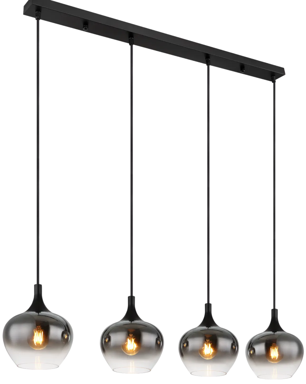 Globo 4-flg Pendelleuchte Maxy Rauchglas