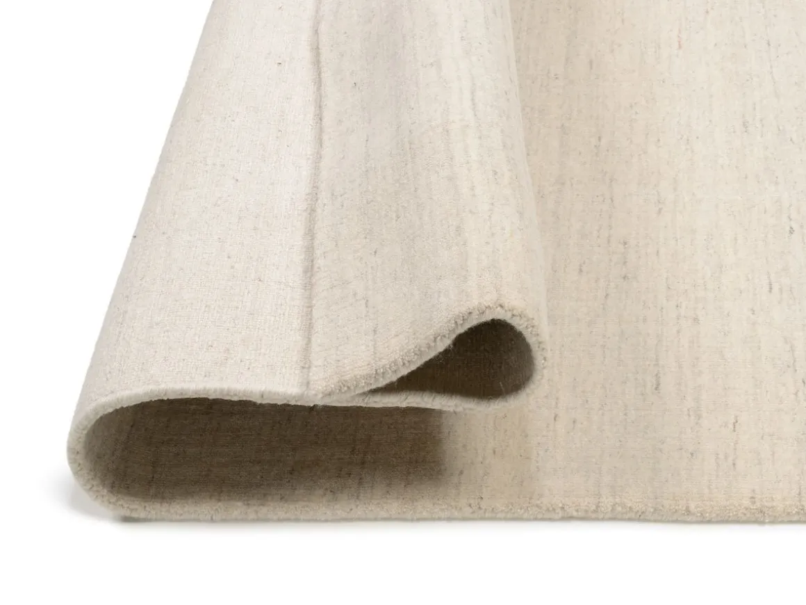 Handloom Sadhana aus Indien Hellgrau-Natur 200 x 250 cm