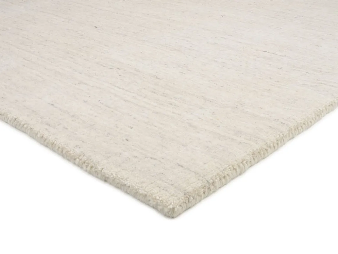 Handloom Sadhana aus Indien Hellgrau-Natur 200 x 250 cm