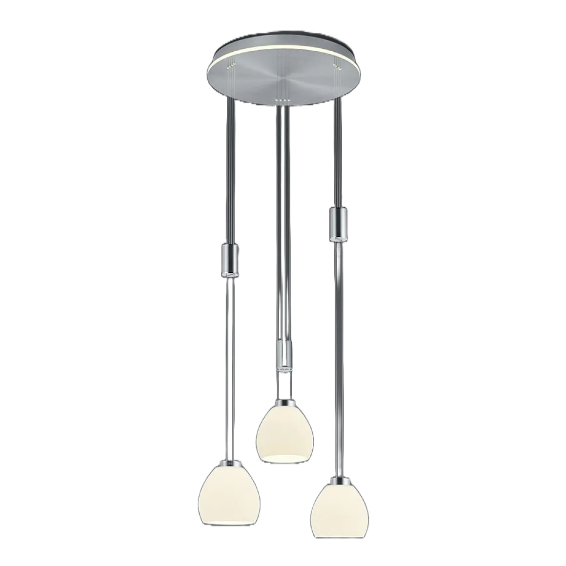 HELL 3-flg LED Pendelleuchte Sam rund Nickel