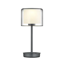 HELL LED Tischlampe Klara Rauchglas