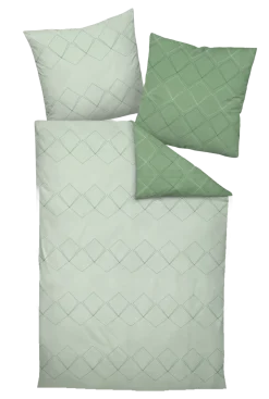 Janine Satin-Garnitur Jade-Waldgrün 135 x 200 cm