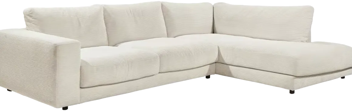 Lascondo Ecksofa Hagerstown 2.0 Cord Snow