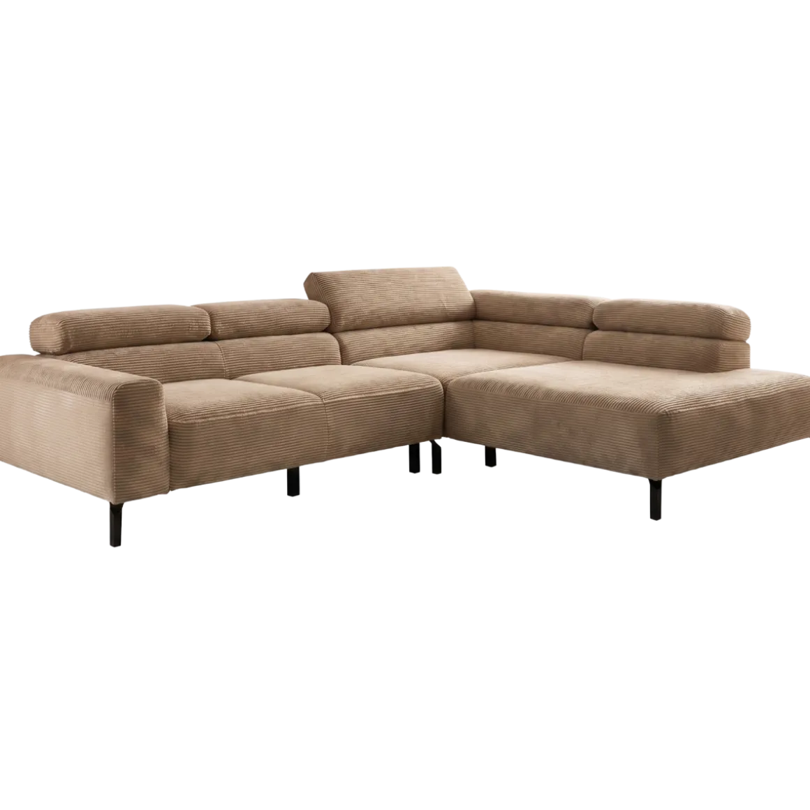 Lascondo Ecksofa Sarafi Cord Taupe mit Funktionen