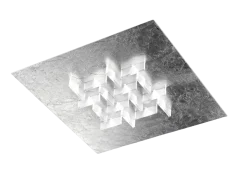 LED Deckenleuchte Cristalli Silberfarben 36 x 36 cm