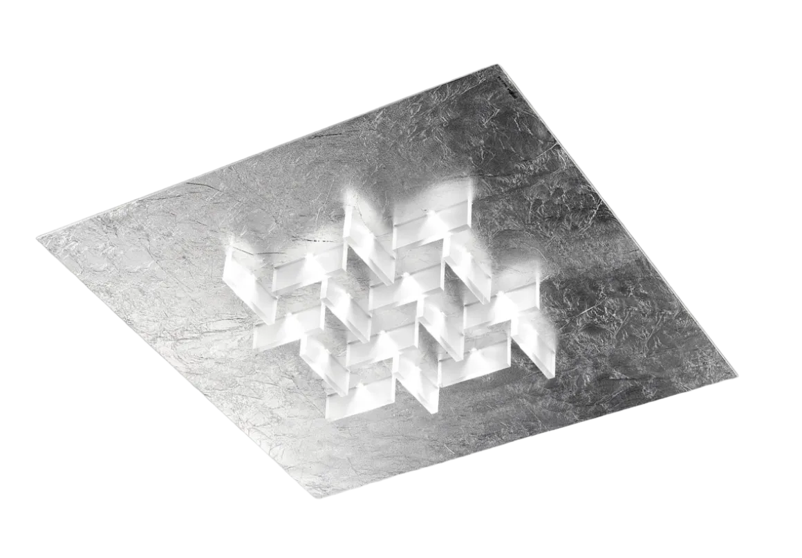 LED Deckenleuchte Cristalli Silberfarben 36 x 36 cm