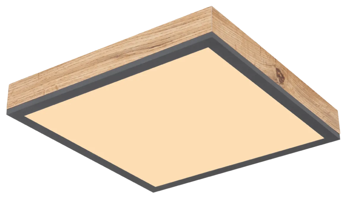 LED Deckenleuchte Rodo Eiche 45 x 45 cm