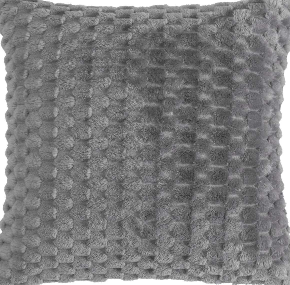 Magma Plüsch Kissenhülle Kalima Mittelgrau 45 x 45 cm