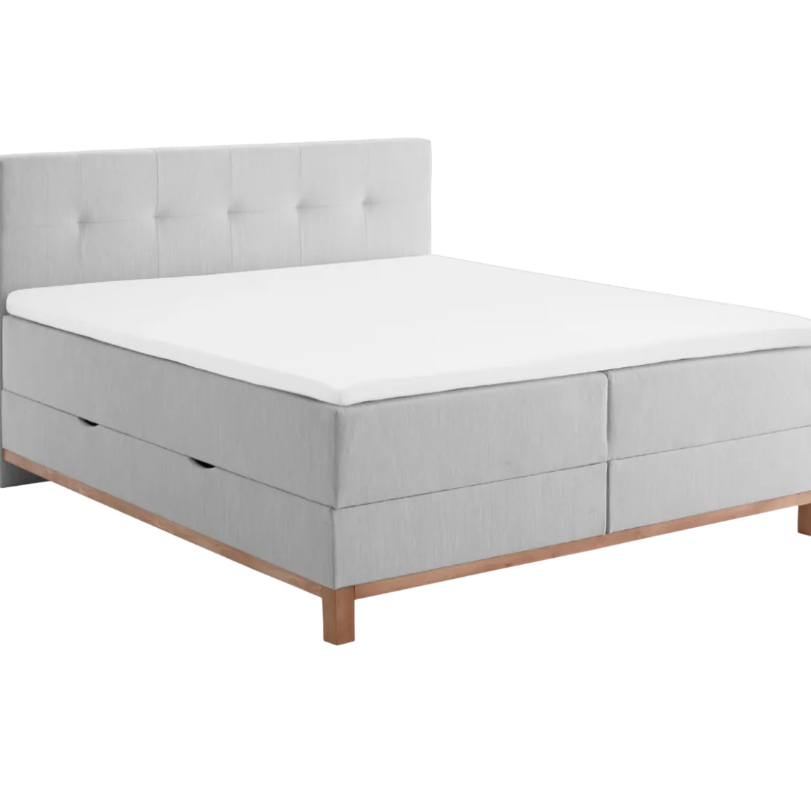 Meise Boxspringbett Catania mit Bettkasten Hellgrau 180 x 200 cm