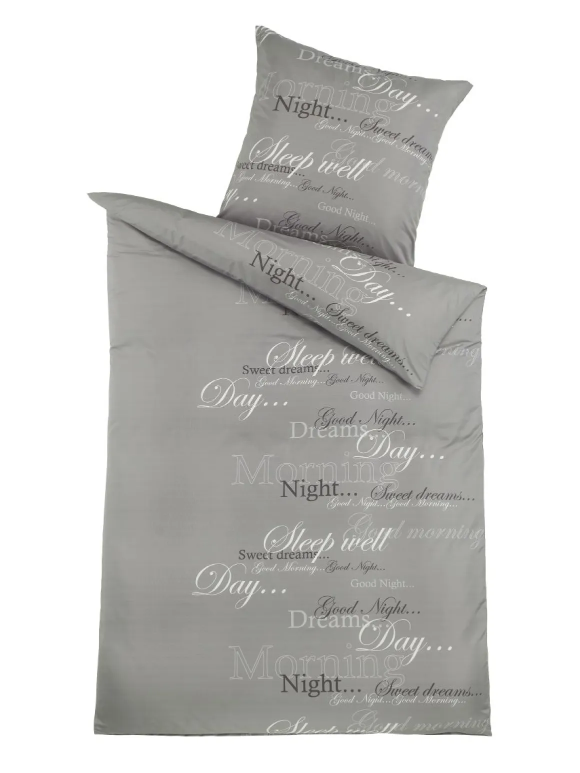 OptiDream Mikrofaser-Bettwäsche Silea Grau 135 x 200 cm