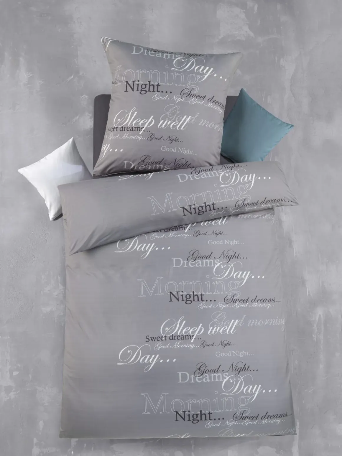 OptiDream Mikrofaser-Bettwäsche Silea Grau 135 x 200 cm