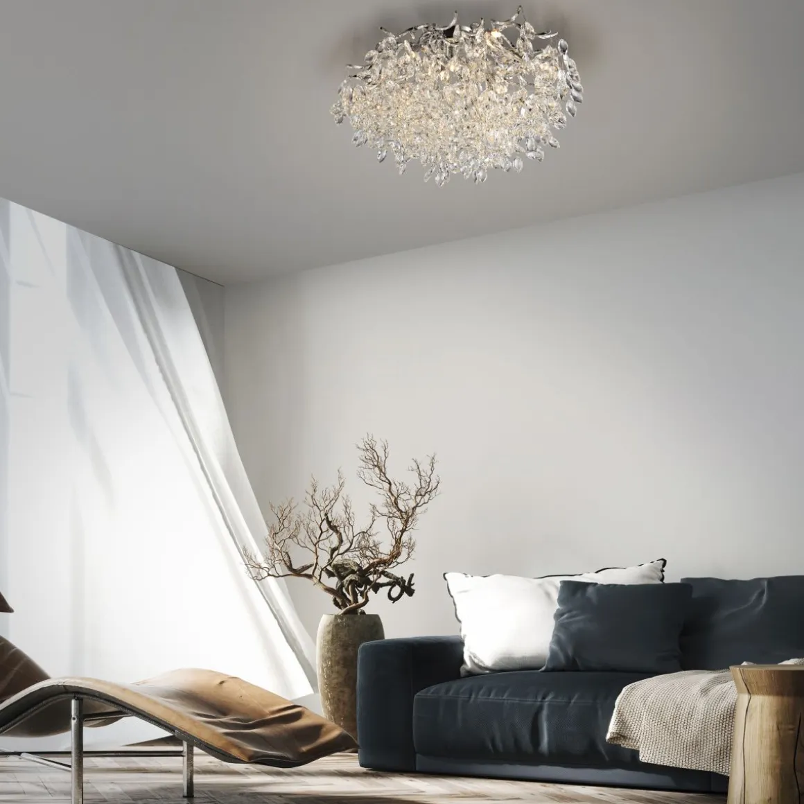 Paul Neuhaus 10-flg Deckenlampe Ricicle Chrom