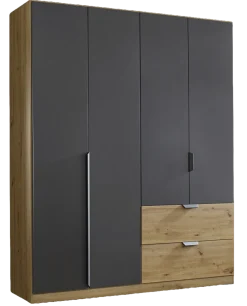 Rauch Drehtürenschrank Quadra-Spin Grau