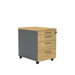 Rollcontainer E10 Hickory Grau