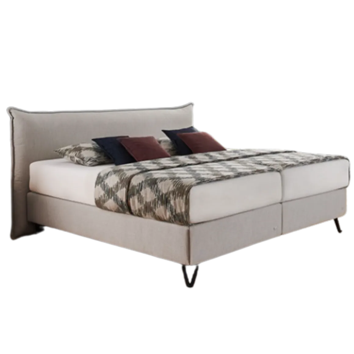 Ruf Boxspringbett Sonata Greige mit Designfuß 180 x 200 cm