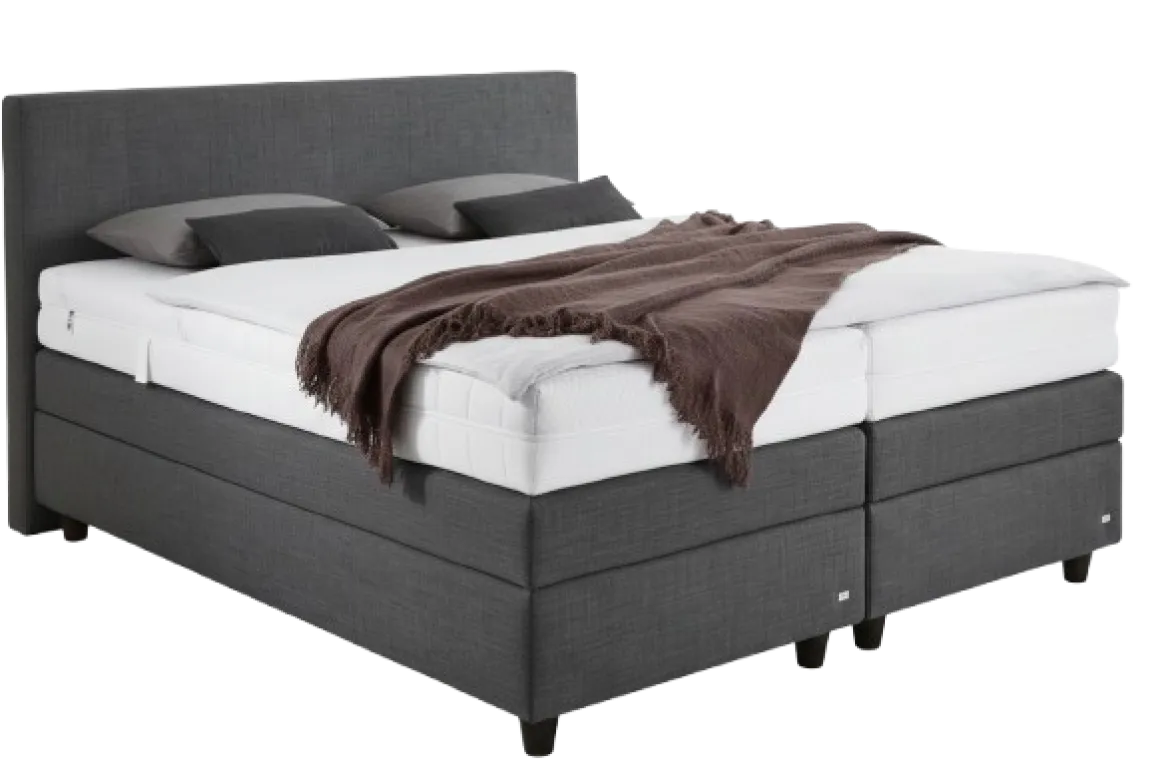 Ruf Boxspringbett Verena mit Bettkasten Grau 180 x 200 cm