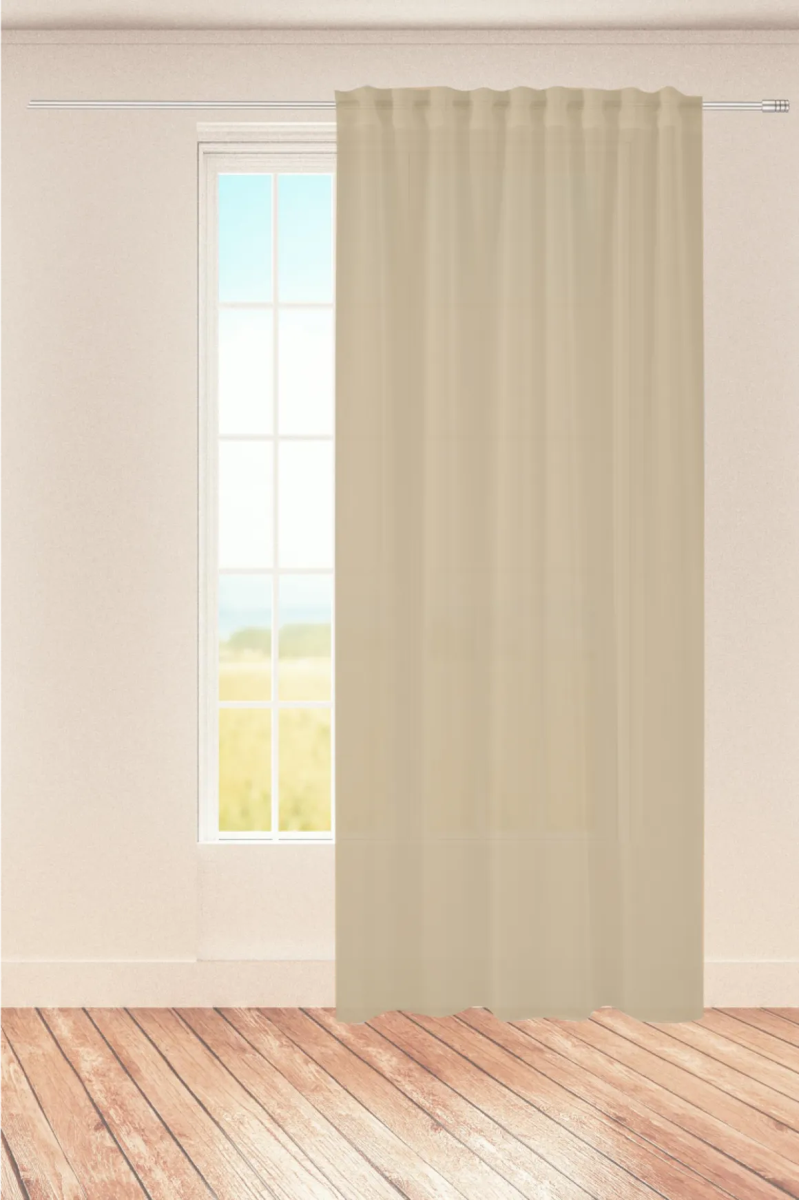 Schal Leon verdeckte Schlaufe Taupe 140 x 245 cm