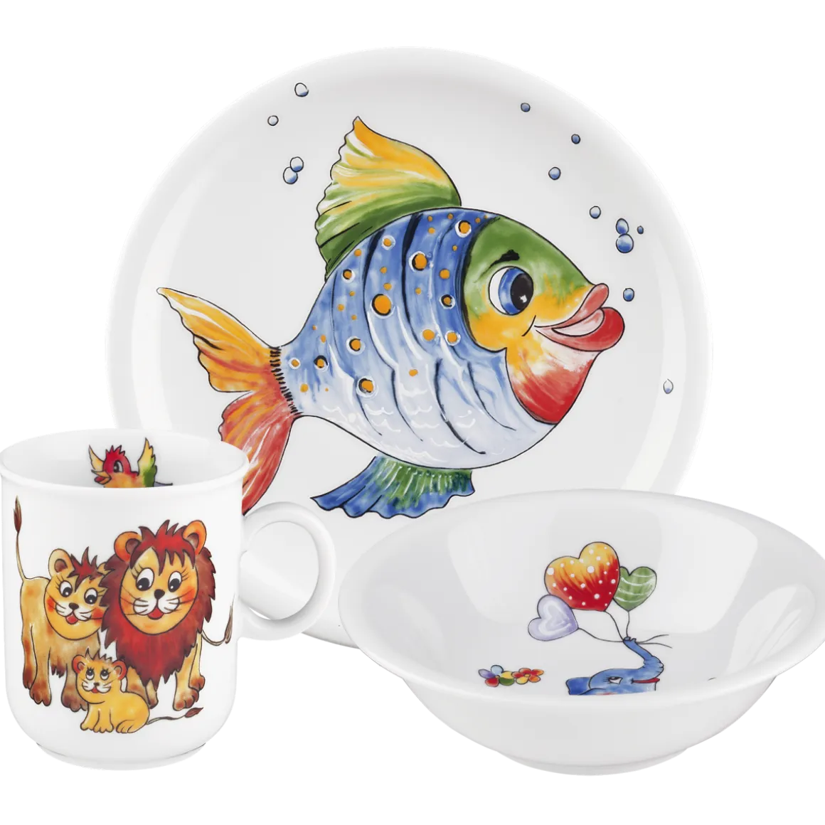 Seltmann Weiden 3-tlg Kinder Teller-Set Bunte Tierwelt