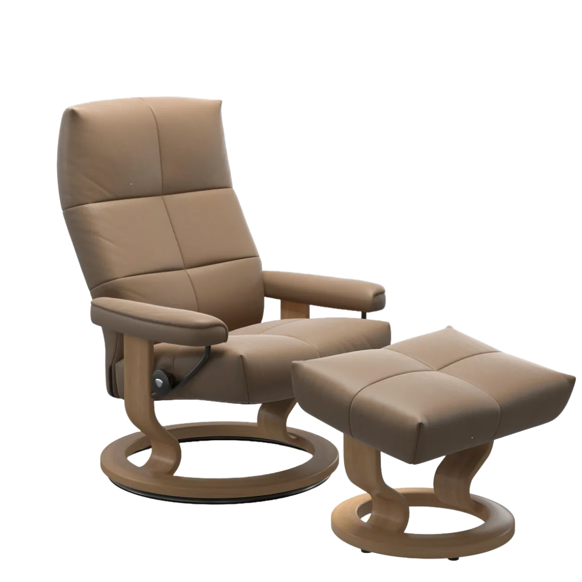 Stressless Sessel David M Classic mit Hocker Almond