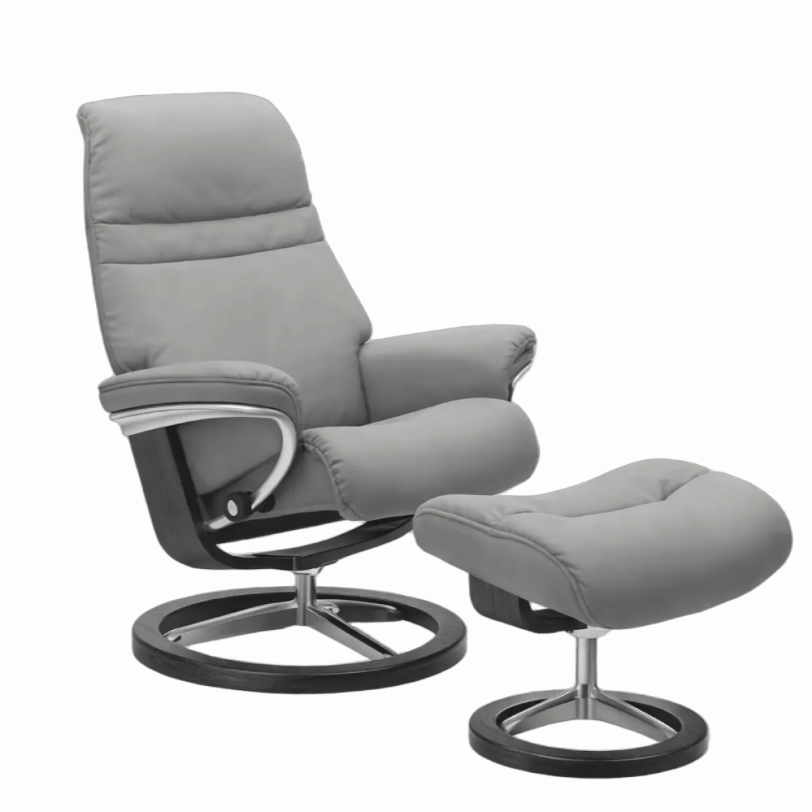 Stressless Sessel Sunrise Signature mit Hocker Grau