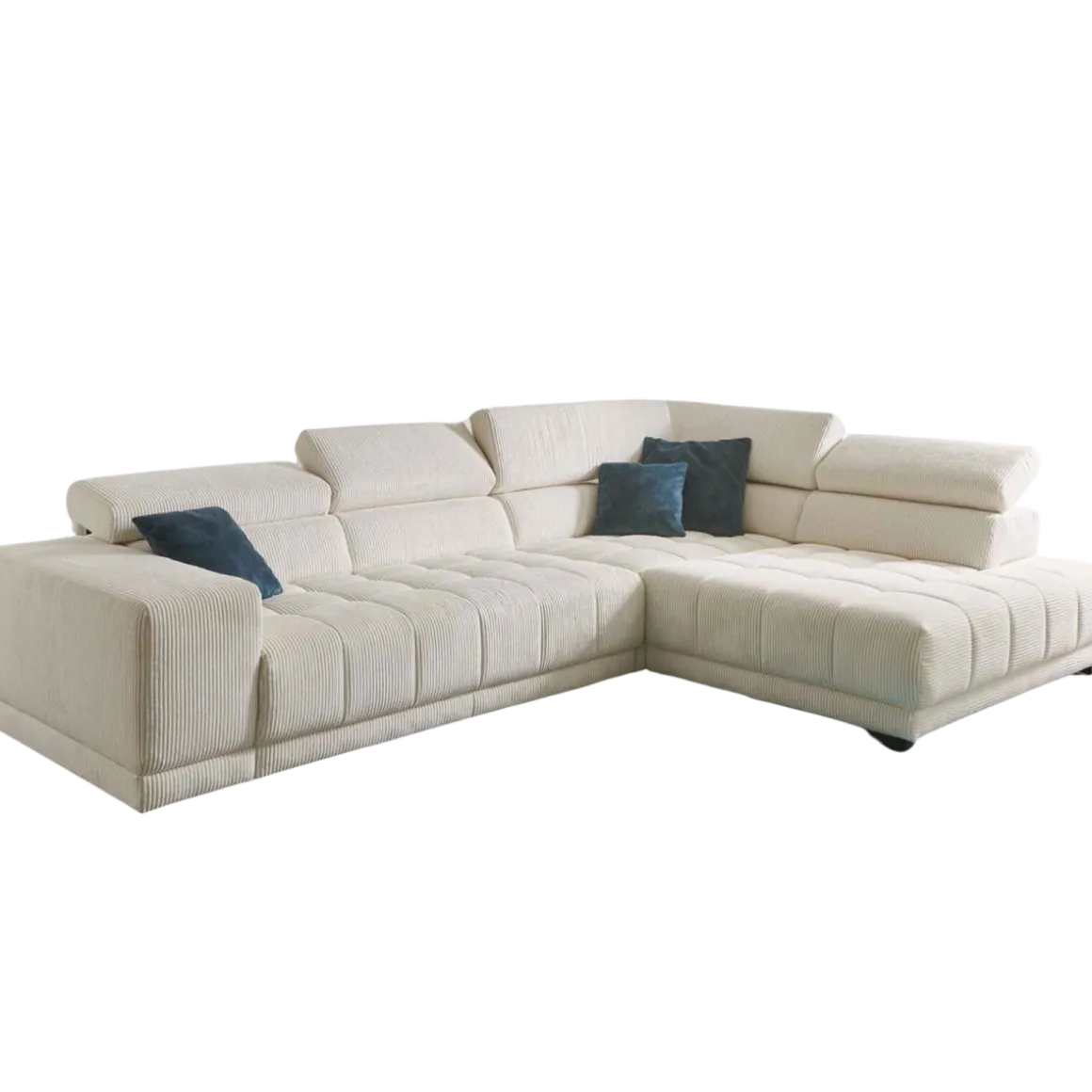 Systempolster Ecksofa 15053 Cord Beige