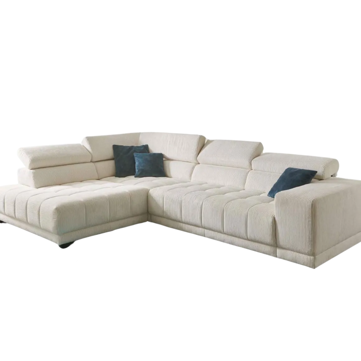 Systempolster Ecksofa 15053 Cord Beige