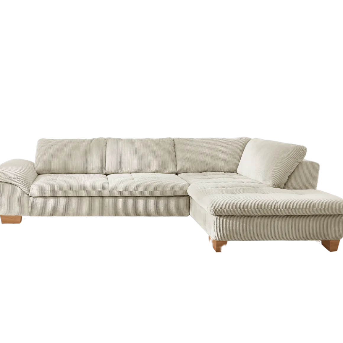 Systempolster Ecksofa 14007 Cord Natur