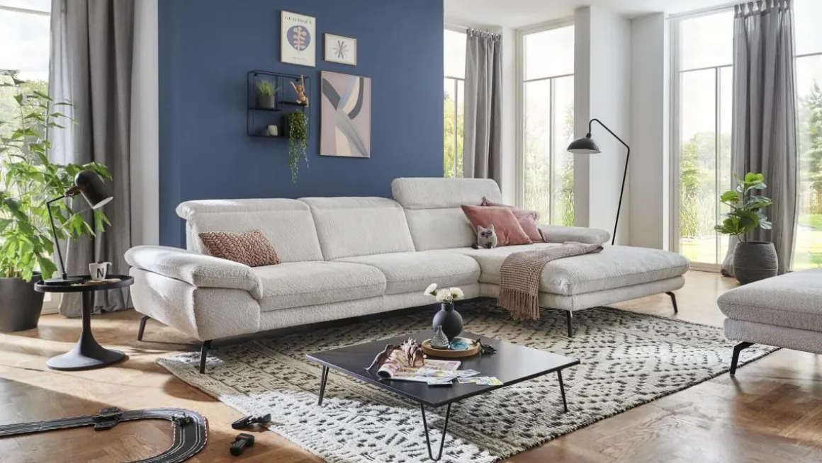 Systempolster Ecksofa 22025 Silber
