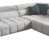 Systempolster Ecksofa 23009 Silber mit Funktionen