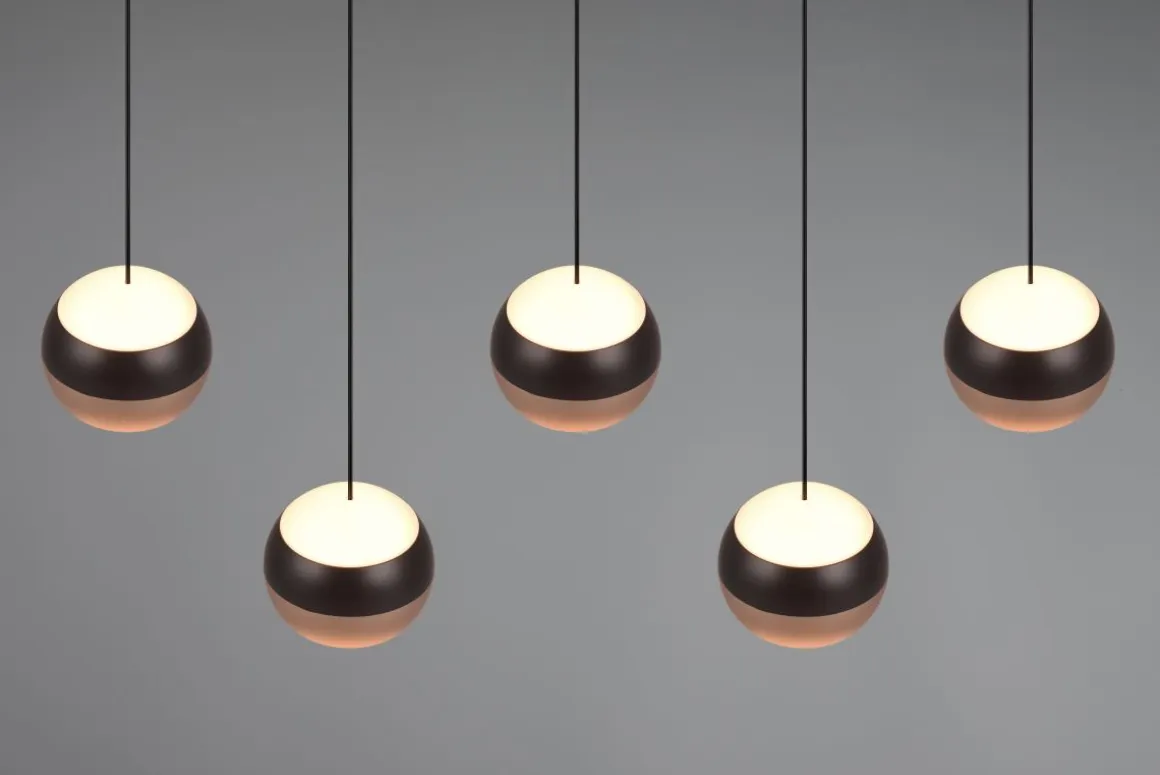 TRIO 5-flg LED Pendelleuchte Orbit-S Schwarz