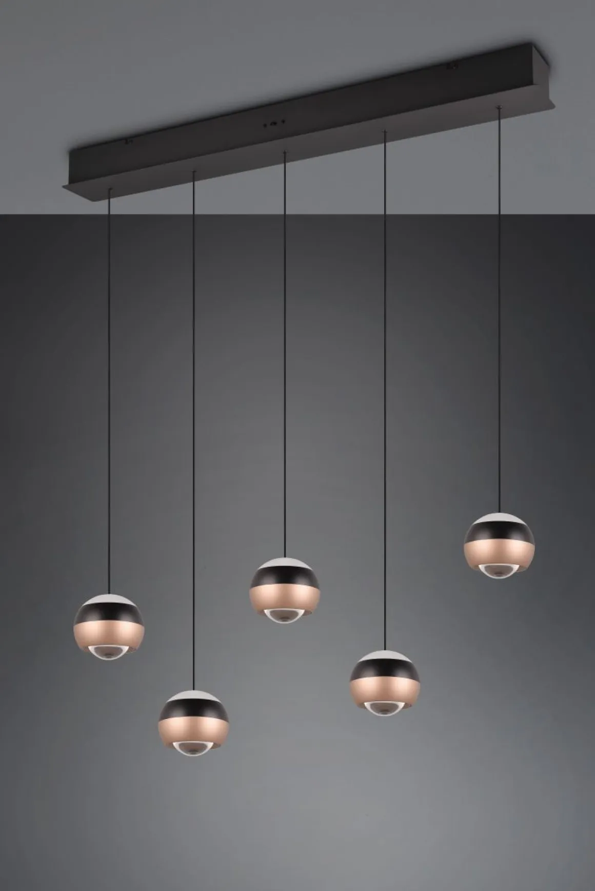 TRIO 5-flg LED Pendelleuchte Orbit-S Schwarz