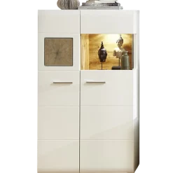Vitrine Fun Plus mit Beleuchtung Weiß 2-türig