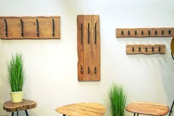 Wandgarderobe Rivera Akazie mit 8 Metallhaken