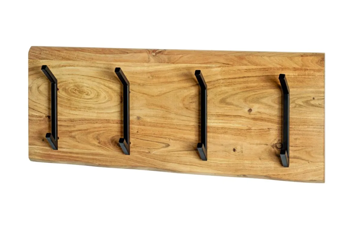 Wandgarderobe Rivera Akazie mit 8 Metallhaken